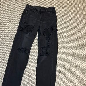 American eagle black ripped jeans